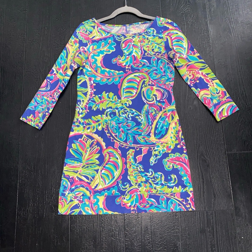 Lilly Pulitzer XXS Pima Cotton Marlowe Knit Dress 3/4 Sleeve Resort Wear